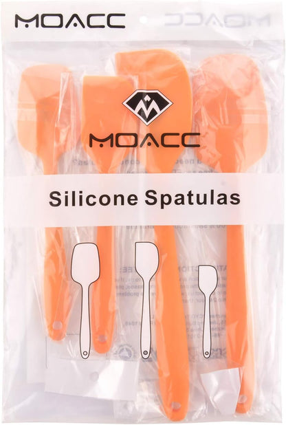 Silicone Spatulas Set of 6, Rubber Spoon Spatula Heat Resistant Spoonula One Piece Design Seamless Spatula Non-Stick Scrapers Baking Mixing Tool (Black)