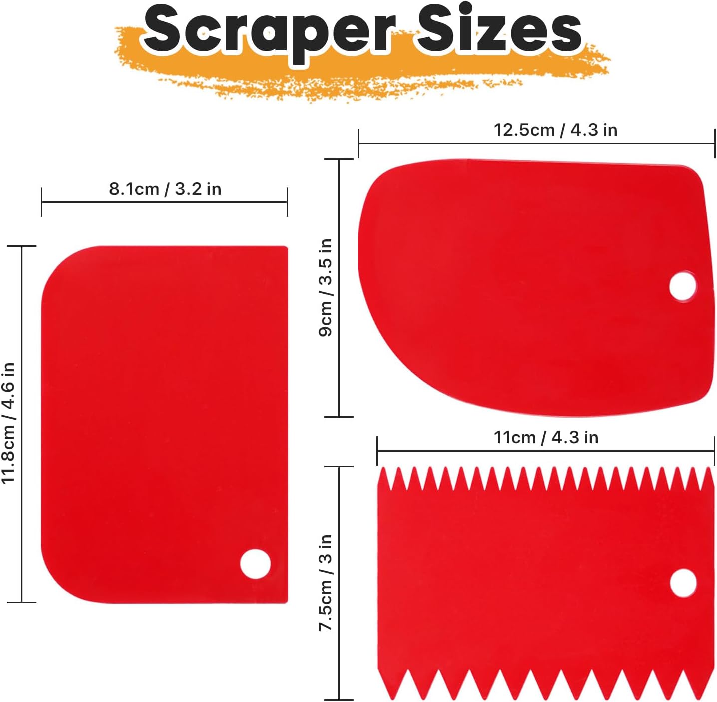 CONDA Palette Knife Painting Stainless Steel Spatula Palette Knife Oil Paint Metal Knives Wood Handle (Red 5 Piece)