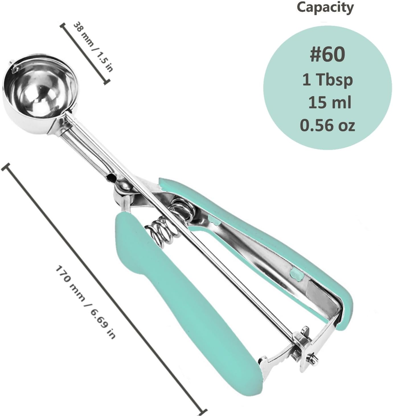 Ice Cream Scoop, 18/8 Stainless Steel Cookie Scoop, Cookie Scoops for Baking, 2 Tbsp/ 30 ml/ 1 oz Cookie Dough Scoop, Ice Cream Scooper with Trigger Release, Cookie Scooper for Baking