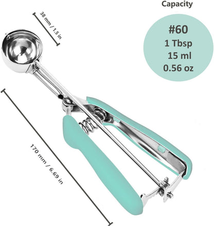 Ice Cream Scoop, 18/8 Stainless Steel Cookie Scoop, Cookie Scoops for Baking, 2 Tbsp/ 30 ml/ 1 oz Cookie Dough Scoop, Ice Cream Scooper with Trigger Release, Cookie Scooper for Baking