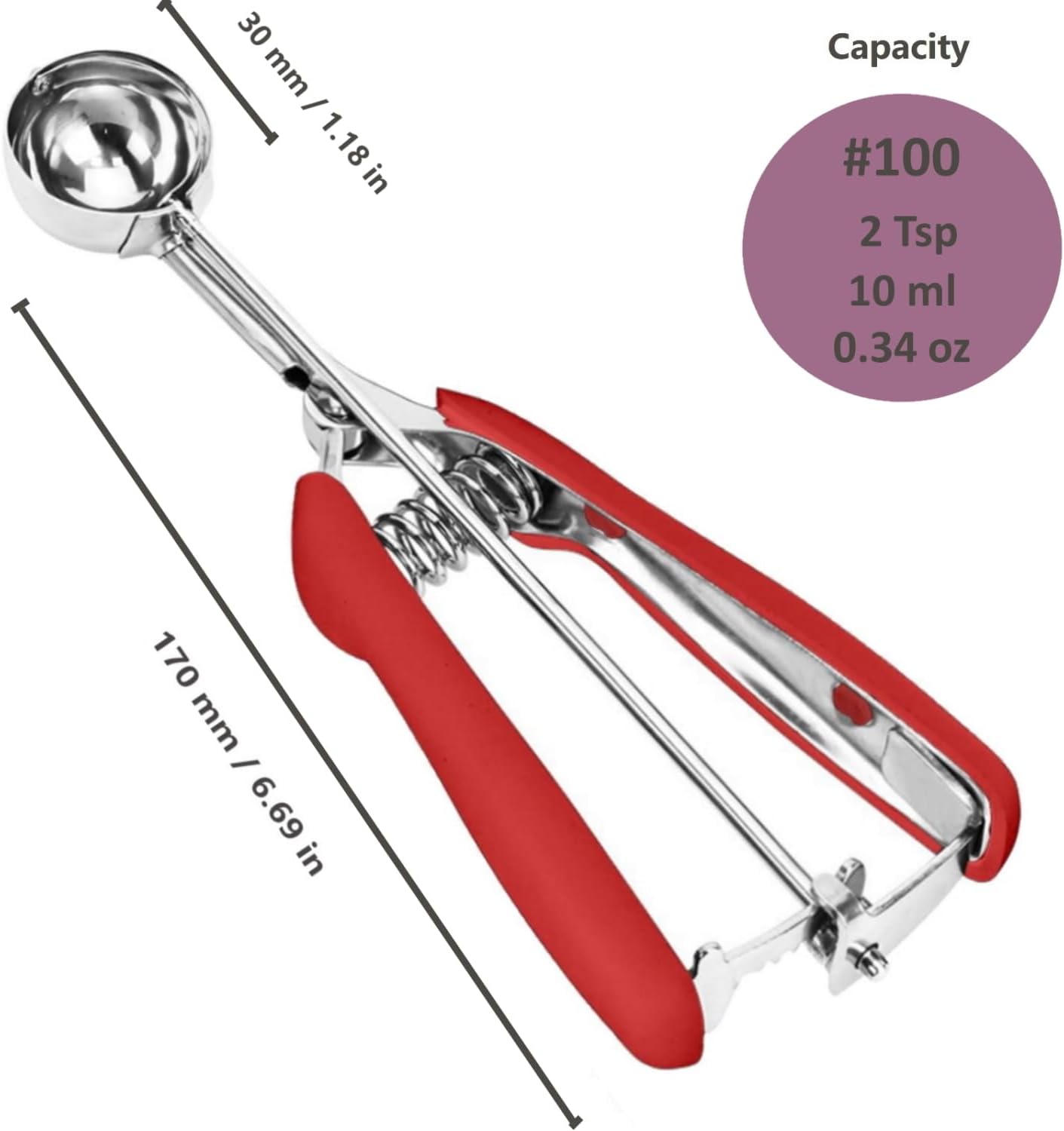 Ice Cream Scoop, 18/8 Stainless Steel Cookie Scoop, Cookie Scoops for Baking, 2 Tbsp/ 30 ml/ 1 oz Cookie Dough Scoop, Ice Cream Scooper with Trigger Release, Cookie Scooper for Baking