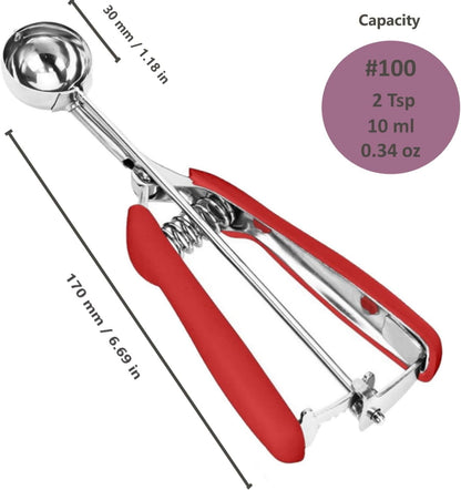 Ice Cream Scoop, 18/8 Stainless Steel Cookie Scoop, Cookie Scoops for Baking, 2 Tbsp/ 30 ml/ 1 oz Cookie Dough Scoop, Ice Cream Scooper with Trigger Release, Cookie Scooper for Baking