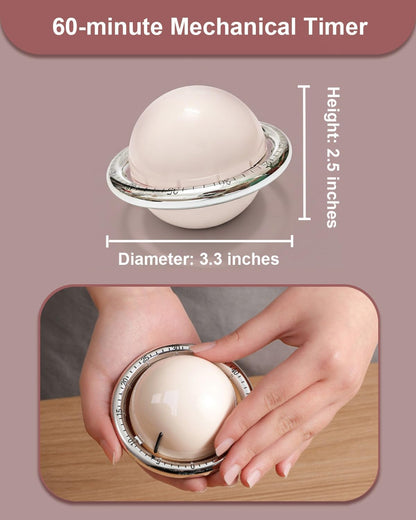 Kitchen Timer for Cooking, 60 Minutes Mechanical Timer - No Batteries Required, Stainless Steel Egg-Shape Cute Countdown Clock for Cooking, Learning, Exercises, Gaming