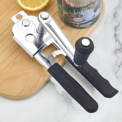 Can Opener, Heavy Duty Stainless Steel Manual Can Opener, Easy to Use With Grip Handle, Multifunctional Kitchen Tool(COLOR:Black)