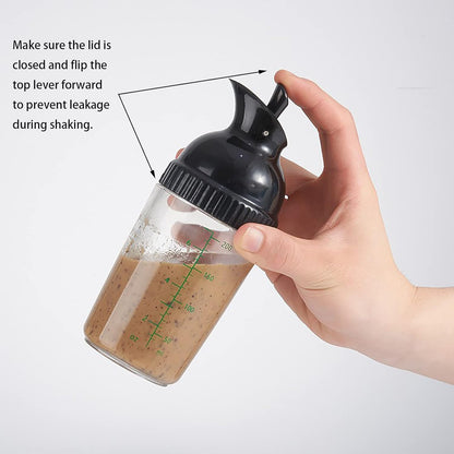Nicunom 3 Pack Salad Dressing Shaker Container, 7 Oz Salad Dressing Mixer Bottle Mixer Dispenser, Dripless Pour, Soft Grip, BPA Free