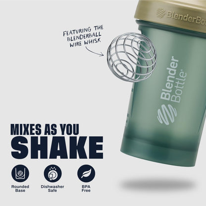 BlenderBottle Classic V2 Shaker Bottle Perfect for Protein Shakes and Pre Workout, 28-Ounce, Clear/Black