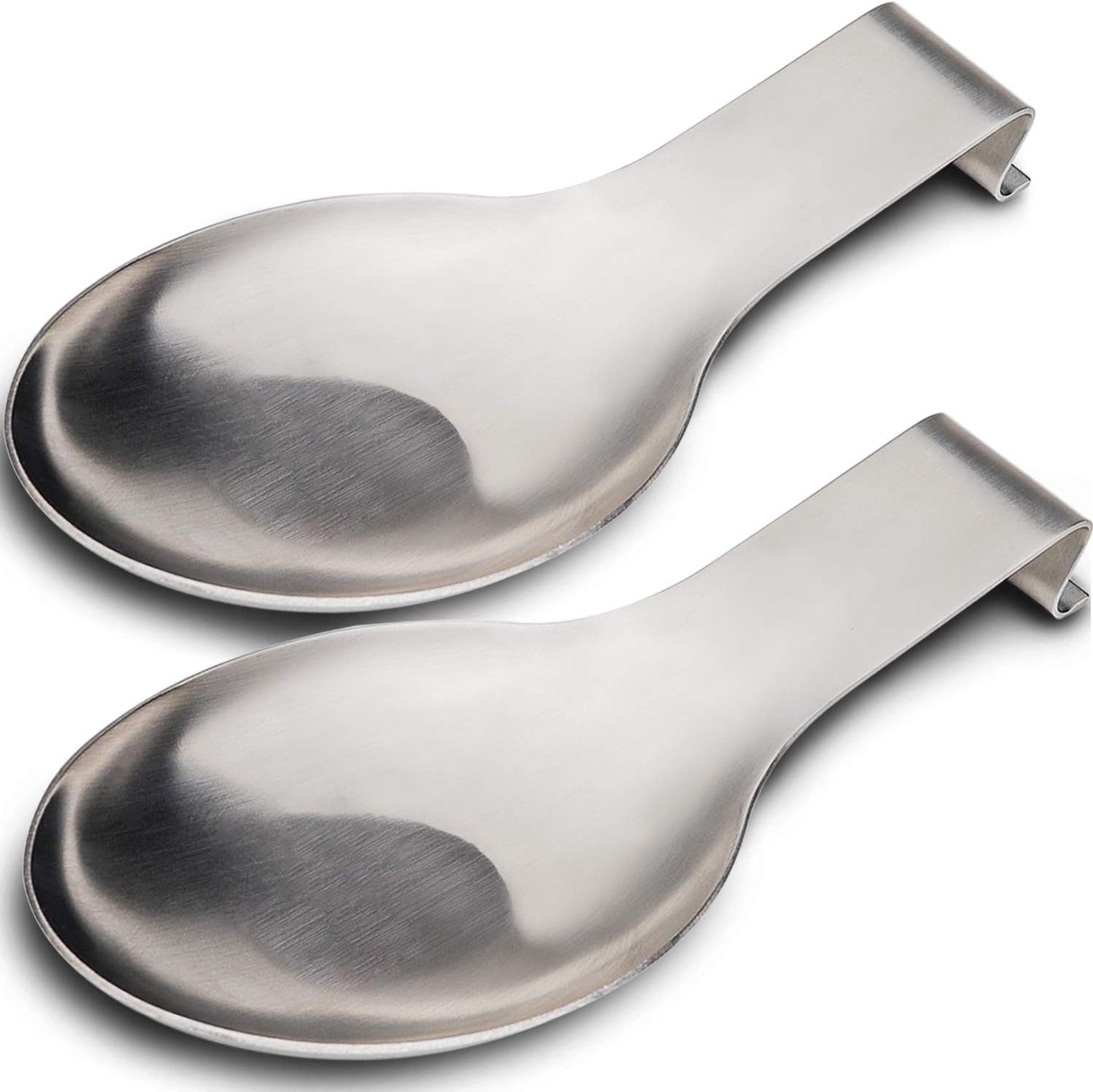 VanlonPro Stainless Steel Spoon Rest, Spatula Ladle Holder, Stainless Steel Utensil Spoon Rest Holder, Brushed Finish, Dishwasher Safe 9.8 x 3.7 Inch (Silver 1PC)