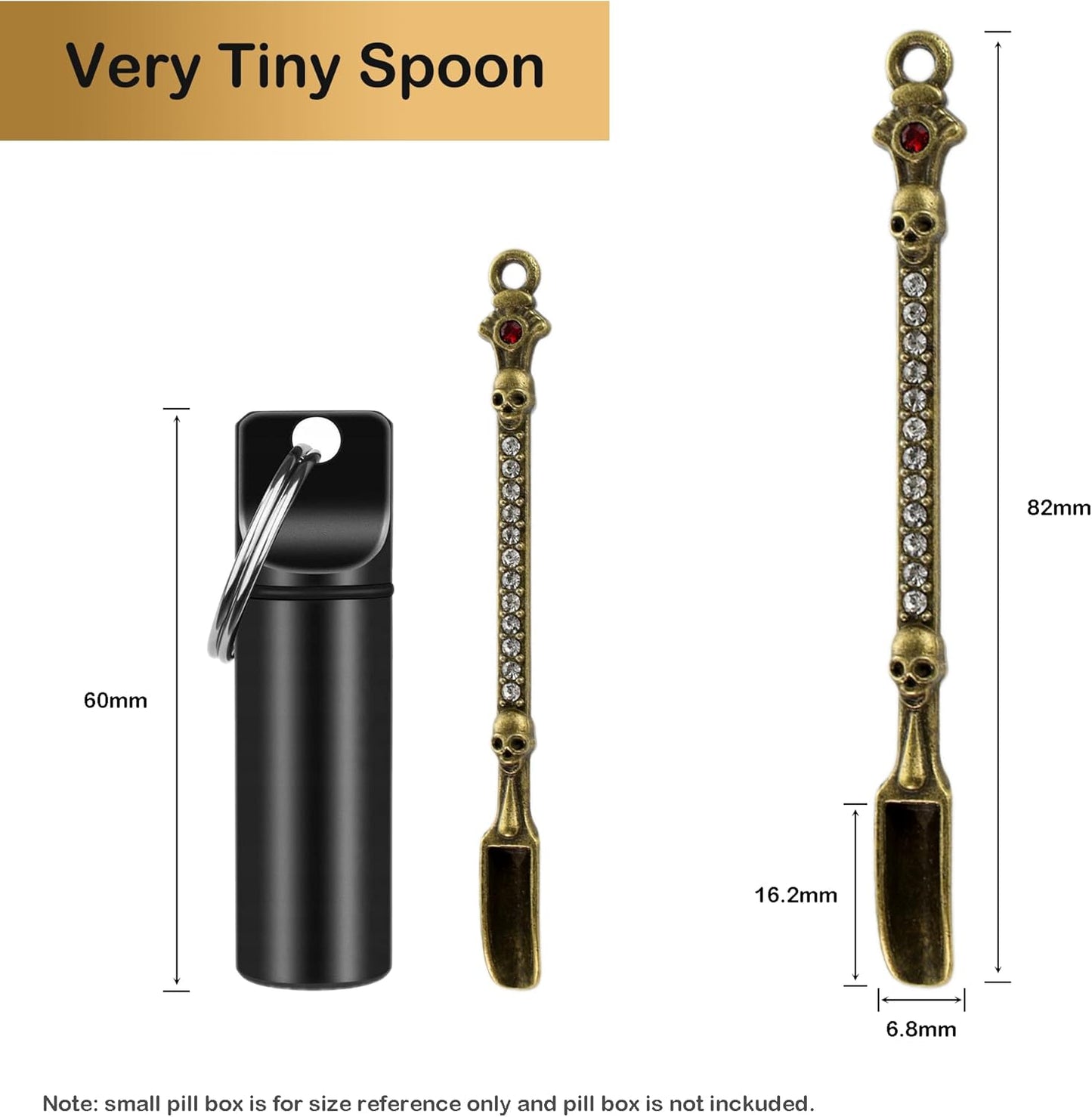 6-Pack Mini Spoons Metal Tiny Shovels 3-Inch Small Medicine Spoon for Home Kitchen Spices, Necklace Charms Pendants DIY Craft Making (Multicolor)