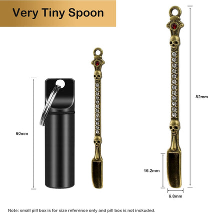 6-Pack Mini Spoons Metal Tiny Shovels 3-Inch Small Medicine Spoon for Home Kitchen Spices, Necklace Charms Pendants DIY Craft Making (Multicolor)