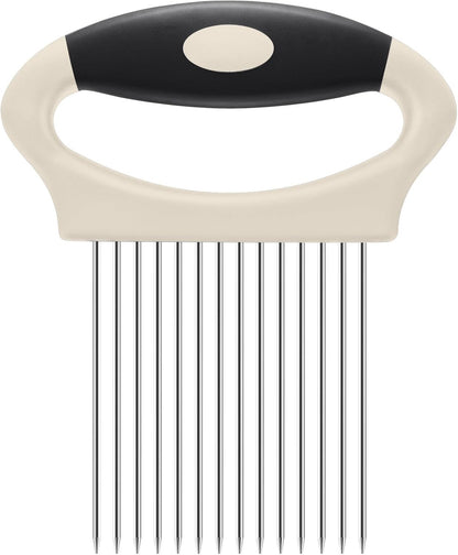 Large Onion Slicer Holder, Stainless Steel Onion Holder for Slicing, Onion Cutter Vegetable Chopper with 14 Sharp Needles for Slicing of Tomato Avocados & Meat Tenderizer, Kitchen Gadgets for Cooking
