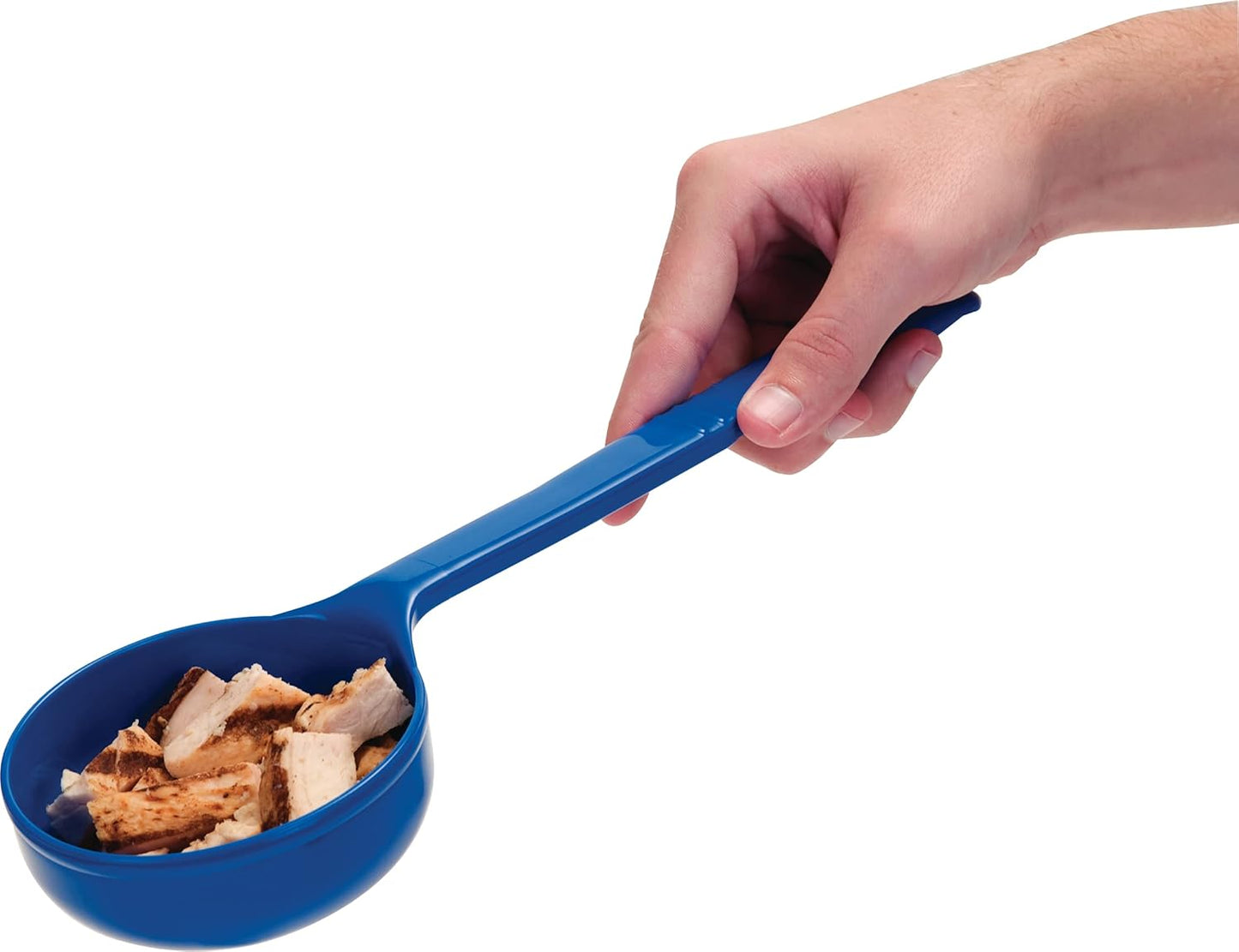 Carlisle FoodService Products 399214 Solid Long Handle Portion Control Spoon, 8 oz, Blue