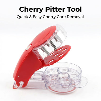 Cherry Pitter Tool, Portable Cherry Corer Pitter with Ergonomic Push Design, Pit 6 Cherries at Once, for Making Cherries Jam, Easy to Use