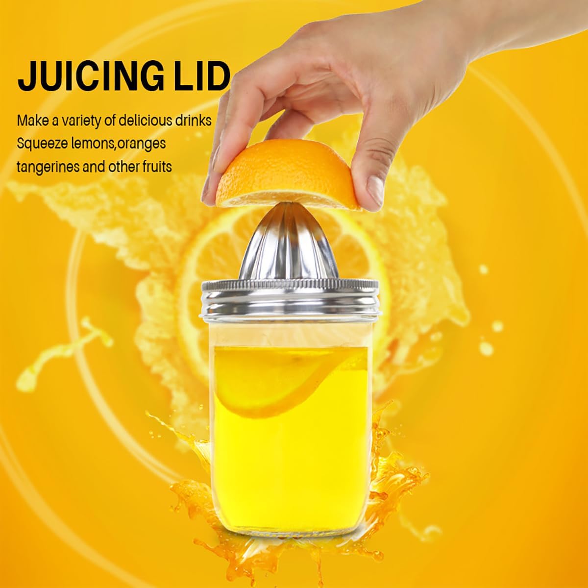 2PCS Mason Jar Stainless Steel Juicer Lid, Citrus Reamer for Wide Mouth Mason Jar Lemon Juicer Manual Citrus Juicer.