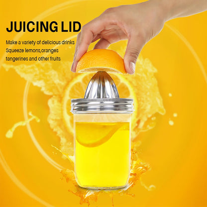2PCS Mason Jar Stainless Steel Juicer Lid, Citrus Reamer for Wide Mouth Mason Jar Lemon Juicer Manual Citrus Juicer.