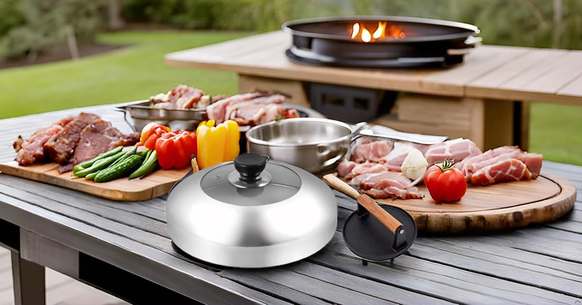 Kitchen Tools Heavy Duty Cast Iron Smash Burger Press Round Barbecue Meat Flat Press with Anti Scalding Wooden Handle with Handle for Griddle, Sandwich, Nonstick Pan