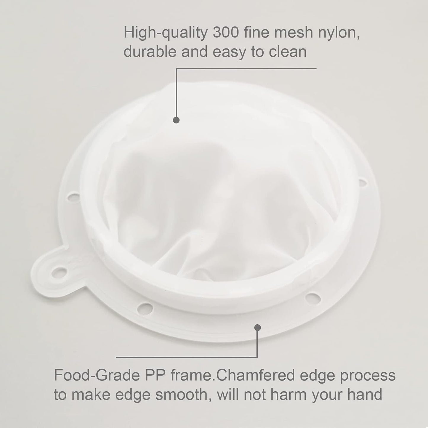 8.4in 80 Mesh Big Nylon Mesh Filter Ultra-Fine Sieve Sediments Strainer PP Frame for Straining Juice,Honey,Tea