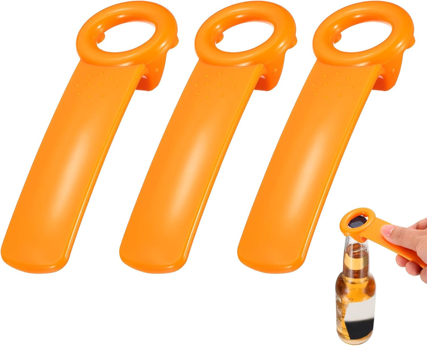 uxcell 2 Pcs Jar Key Lid Opener, Plastic Jar Lid Opener Easy Grip Multifunctional Durable Can Open Tool for Elderly Seniors Women Weak Hands Easy-use by Anyone, Orange/Sky Blue