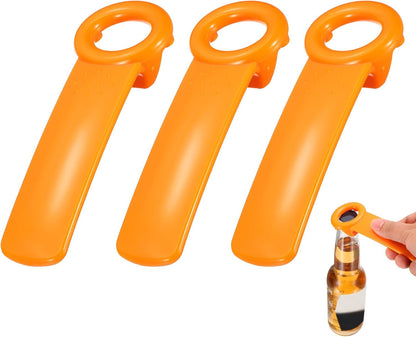 uxcell 2 Pcs Jar Key Lid Opener, Plastic Jar Lid Opener Easy Grip Multifunctional Durable Can Open Tool for Elderly Seniors Women Weak Hands Easy-use by Anyone, Orange/Sky Blue