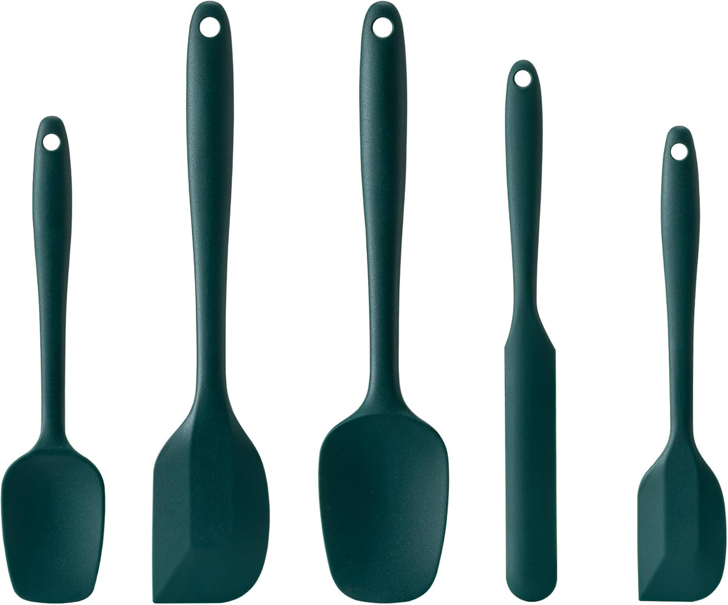 Silicone Spatula Set, 5 Piece Food Grade Rubber Spatulas for Baking, Cooking, and Mixing High Heat Resistant Non Stick Dishwasher Safe BPA-Free (Multicolor)
