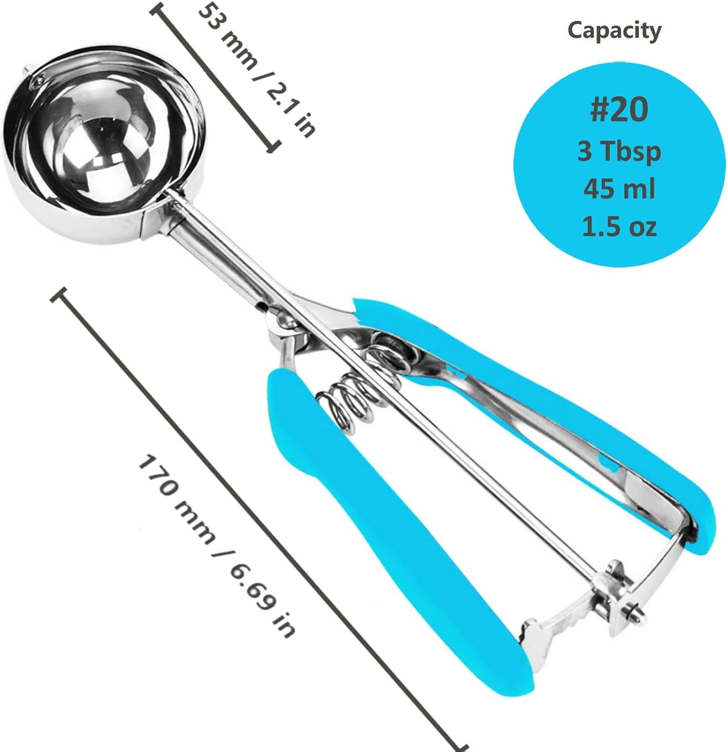 Ice Cream Scoop, 18/8 Stainless Steel Cookie Scoop, Cookie Scoops for Baking, 2 Tbsp/ 30 ml/ 1 oz Cookie Dough Scoop, Ice Cream Scooper with Trigger Release, Cookie Scooper for Baking
