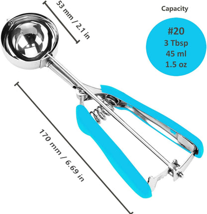 Ice Cream Scoop, 18/8 Stainless Steel Cookie Scoop, Cookie Scoops for Baking, 2 Tbsp/ 30 ml/ 1 oz Cookie Dough Scoop, Ice Cream Scooper with Trigger Release, Cookie Scooper for Baking