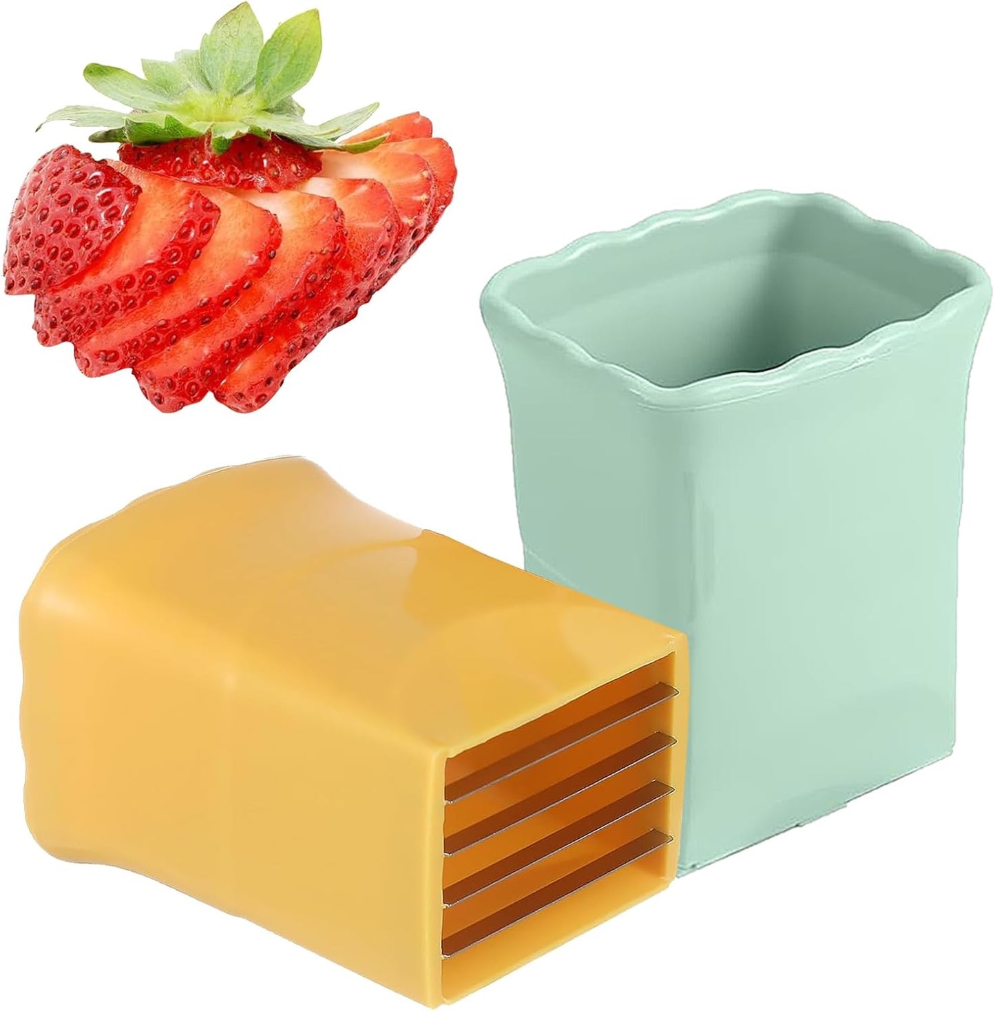 3PCS Fruit Slicer Cup: Strawberry Slicer, Speed Cutter for Banana Grape Egg Rapid & Safe Slicing Kitchen Gadget
