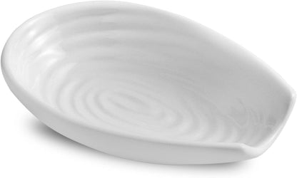 Hasense Spoon Rest for Stove Top - Blue Swirl Pattern Spoon Holder for Stove, Heat-Resistant Spoon Rest for Kitchen Counter, Ceramic Cooking Utensil Rest Ladle Holder for Spatula or Tong, 5.7 Inch
