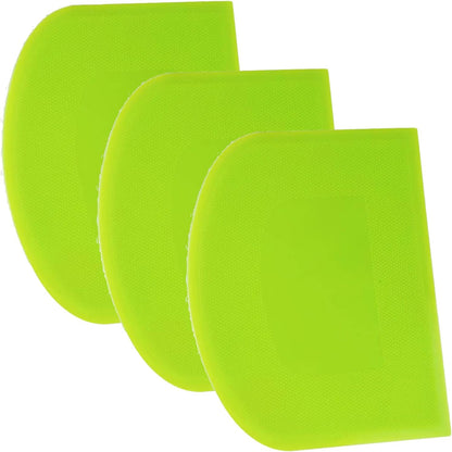 SURDOCA Dough Scraper Bench Scraper - 3P 4.7x3.7" Plastic Flexible Bowl Scraper, Sharp Edge & Angles Cake Scraper. Non-Slip Bakeware Decorating Tools Sculpting & Modeling Tools - Pure White - Colors A