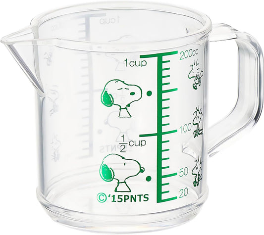 OSK MC-2 Measuring Cup, Snoopy Measuring Cup, Large, 20.3 fl oz (600 ml), Made in Japan, Graduated, Boiling Water, Handle, Cute, Stylish, Easy to Use, Easy to Pour, For Cooking, Clear