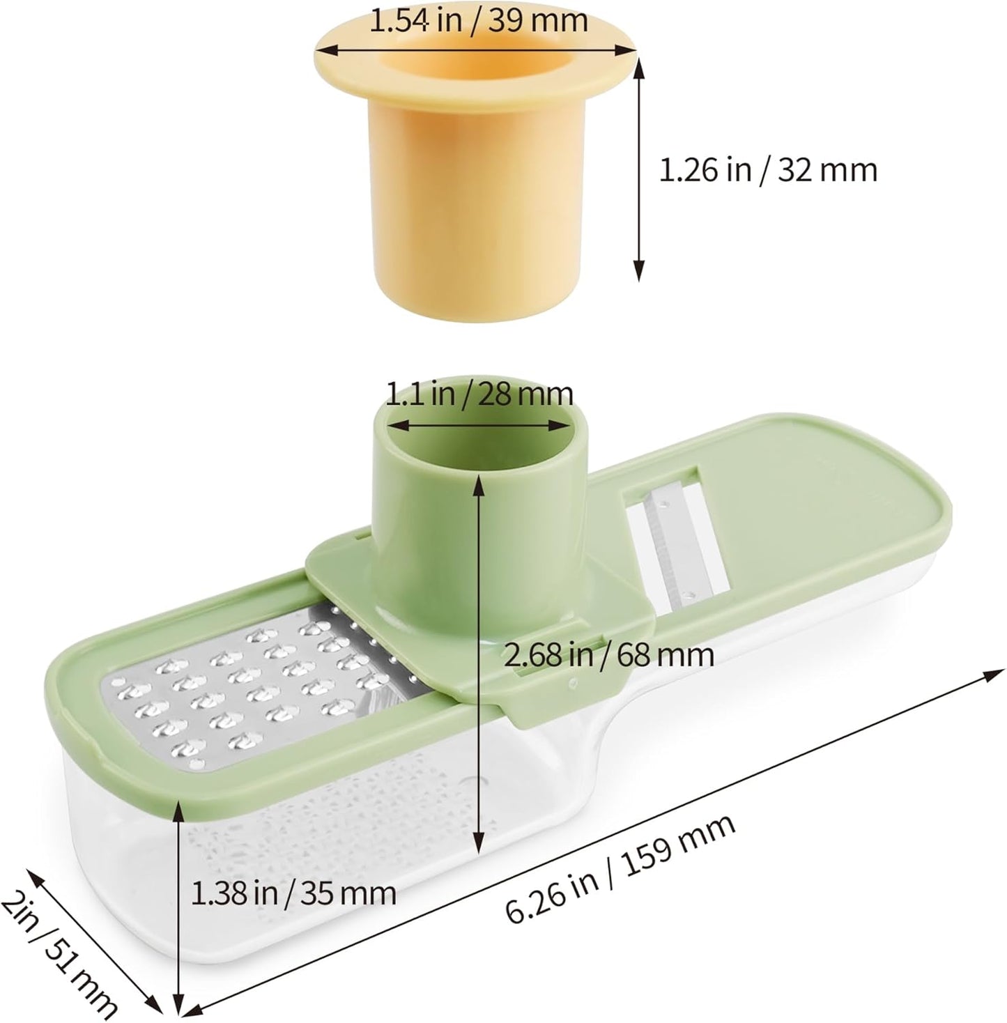 Mini Mandoline Slicer 3 in 1 – Vegetable Chopper with Container, Ginger Garlic Grater, Handheld Kitchen Tool