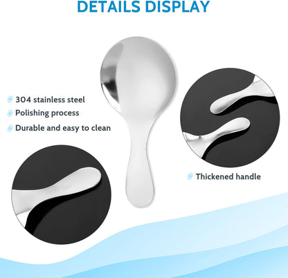 5 PCS Short Handle Spoons Gold Mini Scoops Stainless Spoons for Canisters Small Coffee Scoops Candy Scoops for Condiments Tea Desserts Coffee