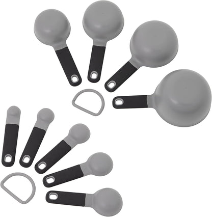 KitchenAid Universal Easy To Read Measuring Cup and Spoon Set with Soft Grip Handle for Maximum Control, Hang Hole and Nesting For Easy Storage, Dishwasher Safe, 9 Piece, Pistachio