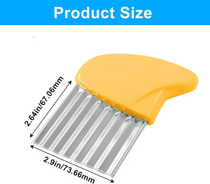 Crinkle Cutter for Veggies & Potatoes - Heavy Duty Stainless Steel Wave Knife & French Fry Slicer Crinkle Cutting Tools with Comfortable Handles for Carrots, Onions, and Fruits