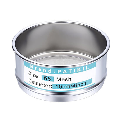 PATIKIL 325 Mesh(0.045mm) Lab Sieve, 3.9"(10cm) Diameter Sifting Screen 304 Stainless Steel Wire Cloth Fine Mesh Sieve for Industrial Laboratory Home Soil Sifter Dry Sift Screens Hash - Colors A