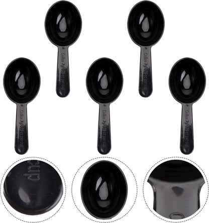 Luxshiny Coffee Bean Measuring Spoons Set 5-Pack 0.25 Oz 7 Gram Plastic Mini Measuring Tablespoons for Coffee Tea Sugar Milk Powder Kitchen Cooking Tool
