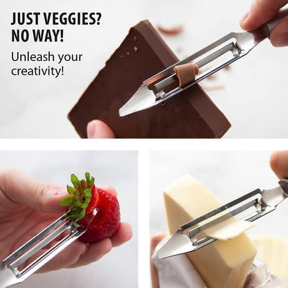 Rada Cutlery Vegetable Peeler (R132), 1.75" Stainless Steel Swiveling Blade, Silver Handle