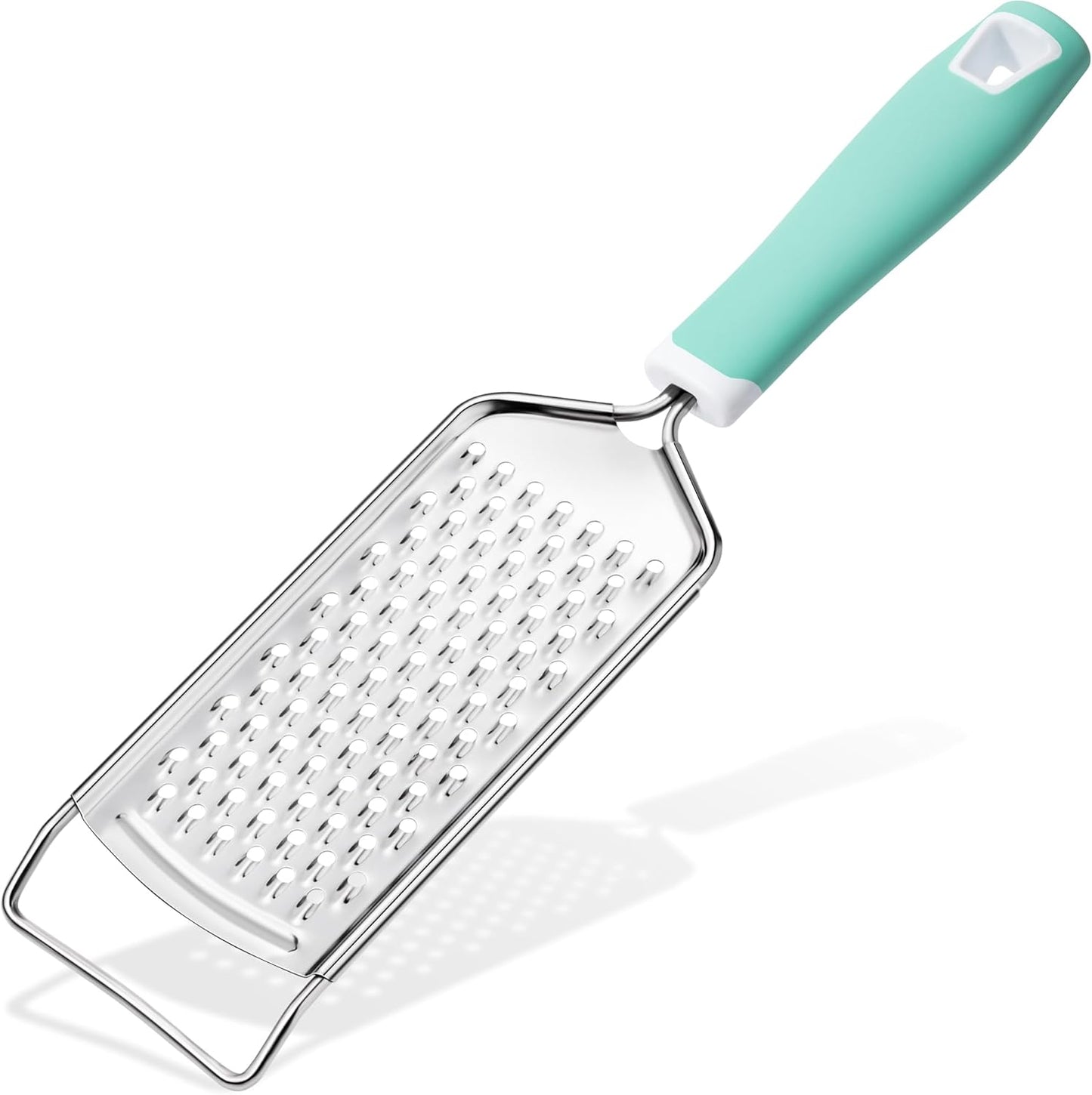 Rainspire Professional Cheese Graters for Kitchen Stainless Steel Handheld, Metal Lemon Zester Grater With Handle For Cheese, Chocolate, Spices, Kitchen Gadgets And Tools, Soft Grip Handle, Black