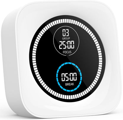 Visual Timer, 99 Minute Digital Kitchen Desk Timer for Office Supplies Home Productivity Management Tool Countdown Count Up, White