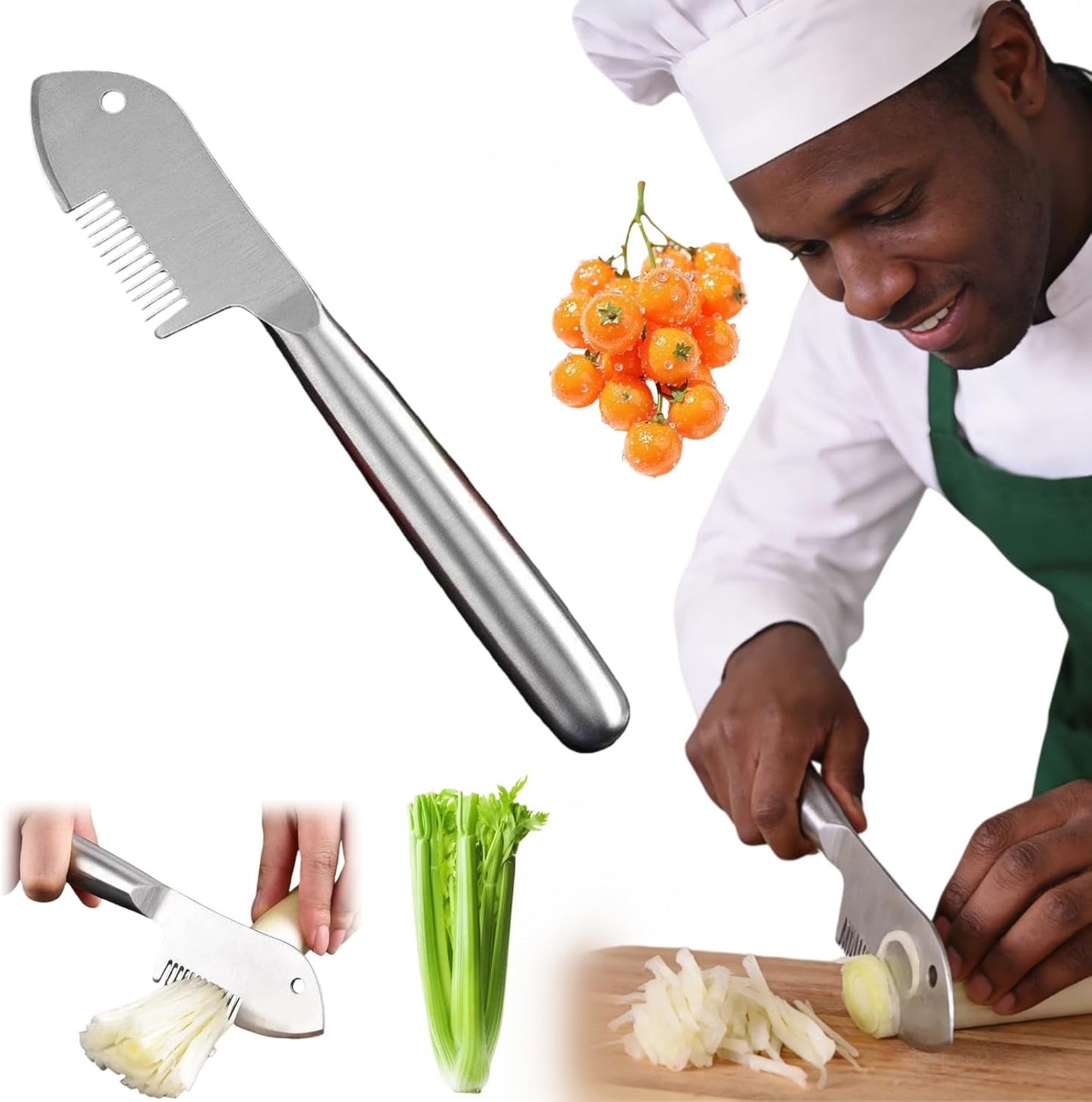 Stainless Steel Multi-purpose Julienne Peeler, Precision Julienne Blade, Vegetable Juliennes Slicer, Quick & Easy Kitchen Shredder Tool with Comfortable Handle & Hanging Hole (1PC)