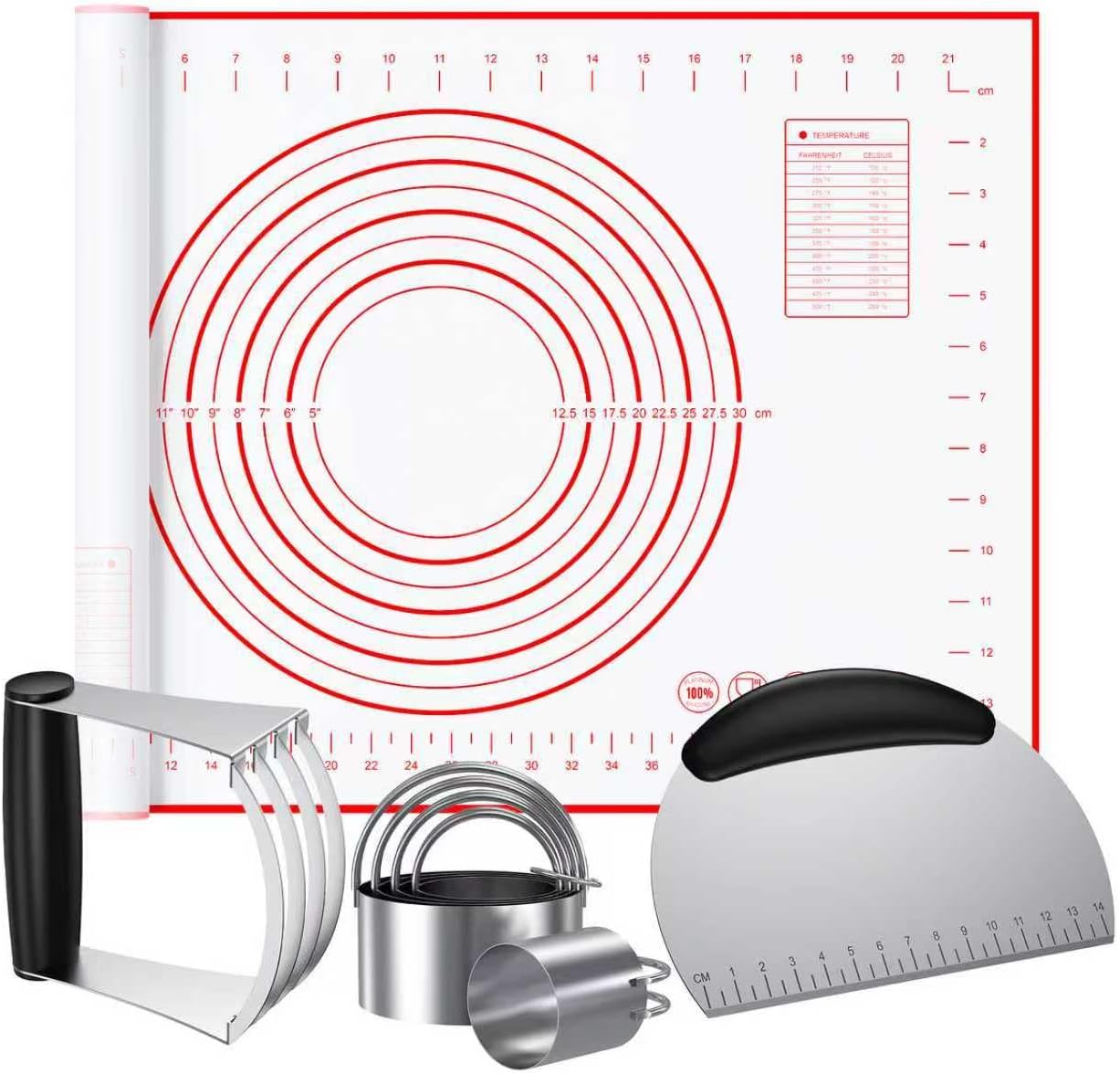 Biscuit Cutter Set, Dough Blender, Pastry Cutter, Biscuit Cutter, Dough Cutter,Pastry Cutter Set, Round Sifter,Baking Dough Tools for Cooking Cookies (3 Pcs/Set)