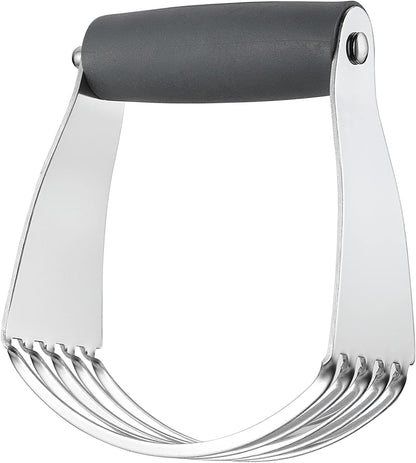 Spring Chef Dough Blender, Top Professional Pastry Cutter with Heavy Duty Stainless Steel Blades, Medium Size, Black
