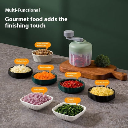 Mini Hand Crank Vegetable Chopper, Handheld Food Chopper, Garlic Chopper, Quick Manual Vegetable Processor for Onion, Garlic, Salad, Salsa, Fruit (white)