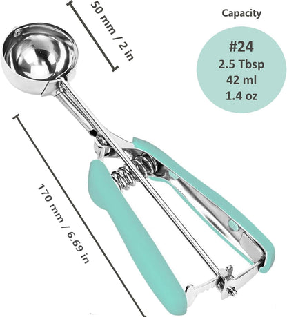 Ice Cream Scoop, 18/8 Stainless Steel Cookie Scoop, Cookie Scoops for Baking, 2 Tbsp/ 30 ml/ 1 oz Cookie Dough Scoop, Ice Cream Scooper with Trigger Release, Cookie Scooper for Baking