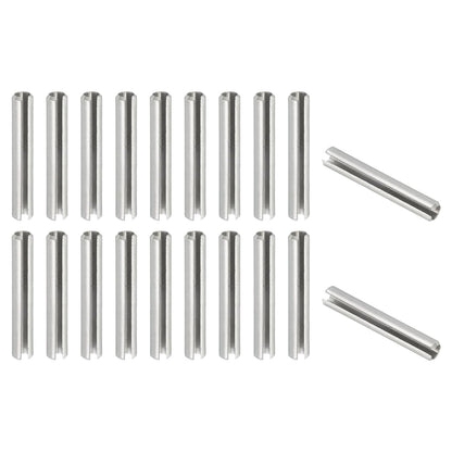PATIKIL Slotted Spring Pin, 50 Pcs 1/8" x 3/4" (3.2mm x 20mm) 304 Stainless Steel Split Roll Pins Spring Dowel for Home Improvement Automotive Machine Repair, Silver - Colors B