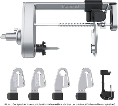 Spiralizer Attachment (5 Blades) Compatible with KitchenAid Stand Mixer, Comes with Peel, Core and Slice, Vegetable Slicer (Not KitchenAid Brand Spiralizer)