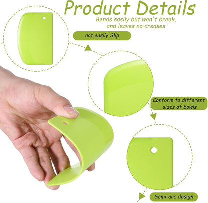 6 Pcs Plastic Dough Scraper Plastic Pastry Bread Baking Making Tools Multi-Purpose Kitchen Bench Scrapers Cake Dough Fondant Icing Smoother with Curved Edge for Baking Kitchen Cake Bowl Supplies
