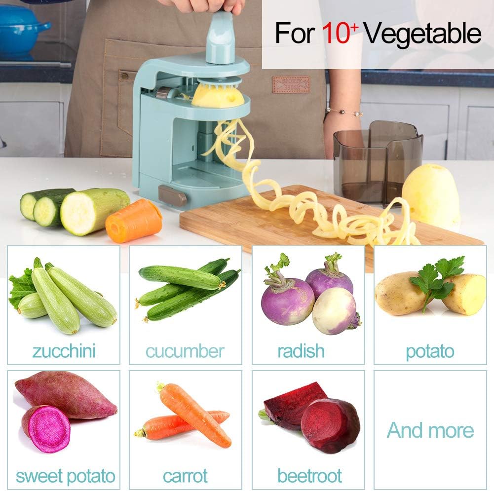 Ourokhome Zucchini Noodle Maker Spaghetti Spiralizer - 5 Blades Vegetable Slicer for Veggie Noodles and Curly Chips