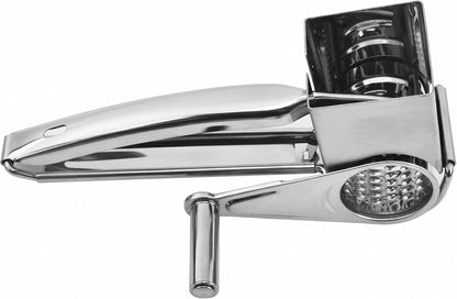 Generic Handheld Rotary Cheese Grater, 430 Steel Manual Shredder For Parmesan, Cheddar, Nuts & Root Veggies