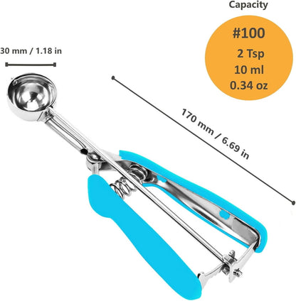 Cookie Scoop, Ice Cream Scoop, 1Tbsp/15 ml/0.5oz Cookie Scoops for Baking, 18/8 Stainless Steel Cookie Scooper for Baking, Ice Cream Scooper with Trigger Release, Cookie Dough Scoop with Non-slip Grip