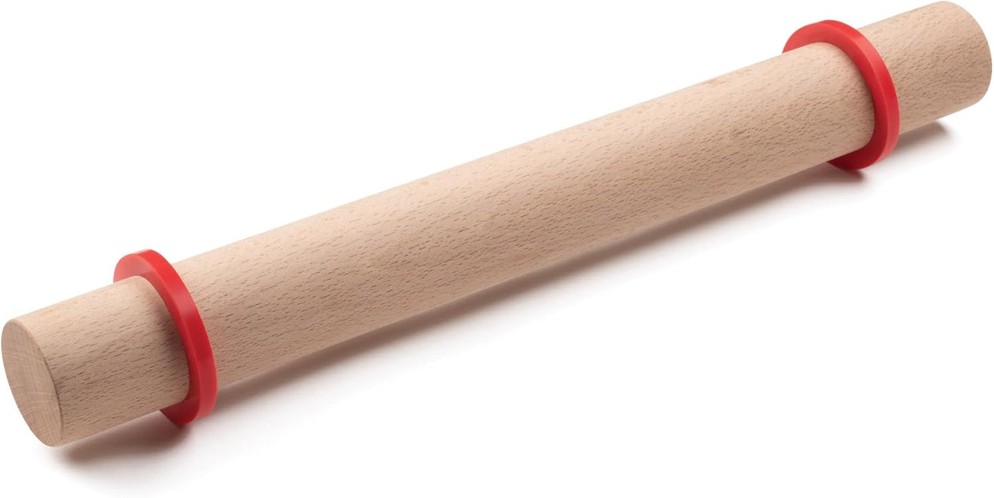 Mrs. Anderson’s Baking Rolling Pin Rings, Non-Stick Silicone, Set of 4 Ring Depths